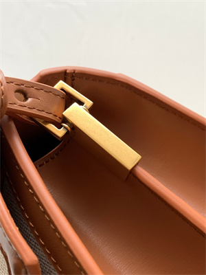 Y.S.L CASSANDRA MEDIUM TOP HANDLE BAG IN Cotton Canvas and Leather Gold Tone Metal