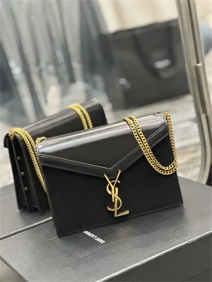 Y.S.L CASSANDRA CHAIN BAG IN BOX SAINT LAUREN Gold Tone Metal Black Color