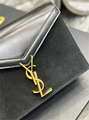 Y.S.L CASSANDRA CHAIN BAG IN BOX SAINT LAUREN Gold Tone Metal Black Color