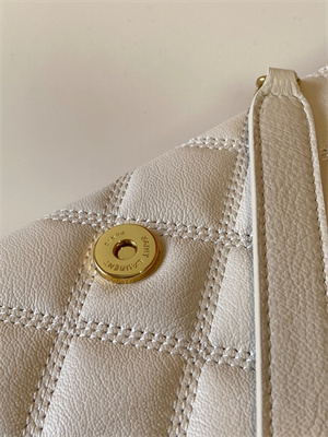 Y.S.L BECKY SMALL CHAIN BAG IN White QUILTED LAMBSKIN Gold Tone Metal
