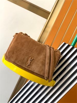 Y.S.L JAMIE 4.3 SMALL BAG IN SUEDE Brown Color Gold Tone Metal
