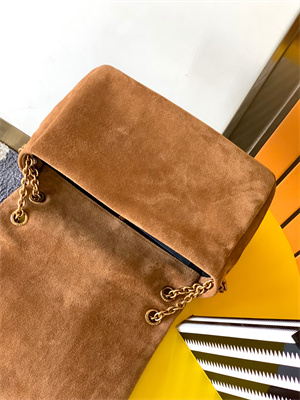 Y.S.L JAMIE 4.3 SMALL BAG IN SUEDE Brown Color Gold Tone Metal