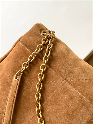 Y.S.L Large JAMIE 4.3 BAG IN SUEDE Brown Color Gold Tone Metal