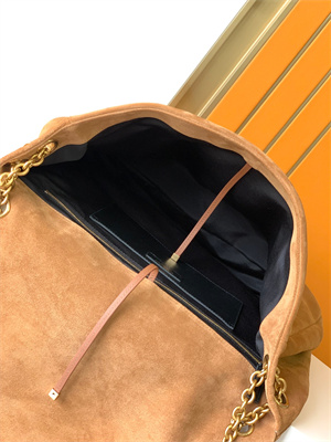 Y.S.L Large JAMIE 4.3 BAG IN SUEDE Brown Color Gold Tone Metal