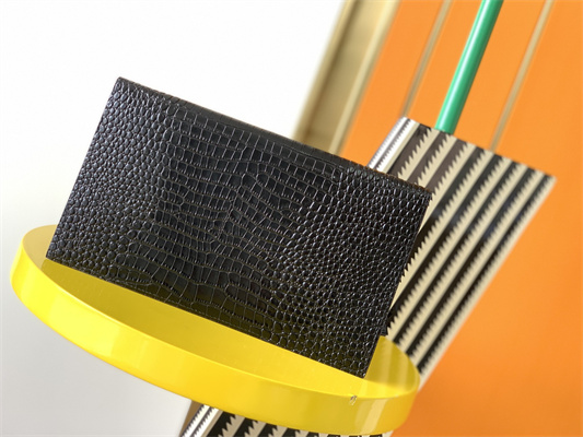 Y.S.L UPTOWN POUCH IN CROCODILE EMBOSSED LEATHER Black Color Gold Tone Metal