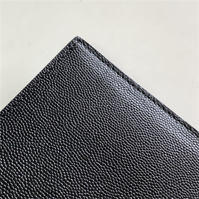 Y.S.L UPTOWN POUCH IN GRAIN DE POUDRE EMBOSSED LEATHER Black Color Silver Tone Metal