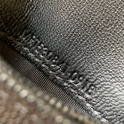 Y.S.L MONOGRAM MATELASS?? WALLET IN GRAIN DE POUDRE EMBOSSED LEATHER Black Color Gold Tone Metal