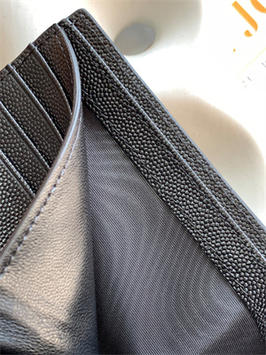 Y.S.L PARIS EAST/WEST WALLET IN GRAIN DE POUDRE EMBOSSED LEATHER Black Color