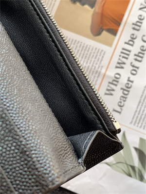 Y.S.L CONTINENTAL WALLET IN GRAIN DE POUDRE LEATHER Black Color