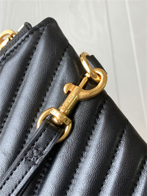 Y.S.L CASSANDRA MATELASS?? TABLET POUCH IN QUILTED LEATHER Black Color Gold Tone Metal