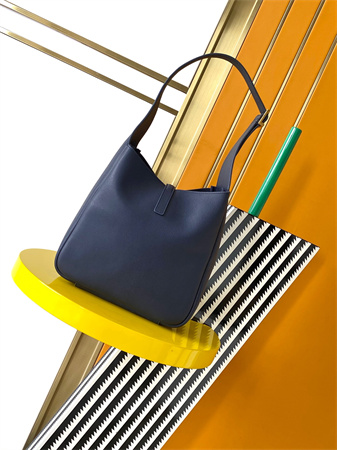 y.s.l le 5 a 7 S*pple small hobo bag in navy leather