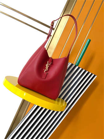 y.s.l le 5 a 7 S*pple small hobo bag in red leather
