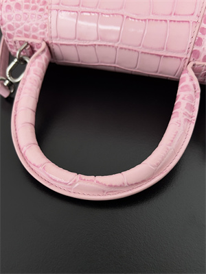 Women’s Hourglass Small Handbag Crocodile Embossed In Paris Pink