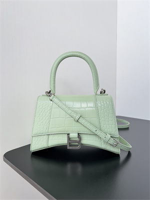 Women’s Hourglass Small Handbag Crocodile Embossed In Mint Green