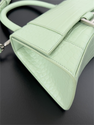 Women’s Hourglass Small Handbag Crocodile Embossed In Mint Green
