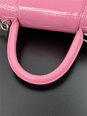 Women’s Hourglass Small Handbag Crocodile Embossed In Pink