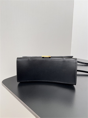 Women’s Hourglass Small Handbag Shiny Box Calfskin In Black