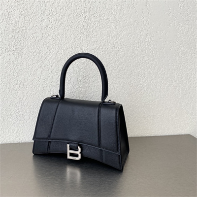 Women’s Hourglass Small Handbag Grained Calfskin In Black