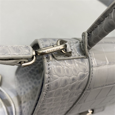 Women’s Hourglass Small Handbag Crocodile Embossed In Grey
