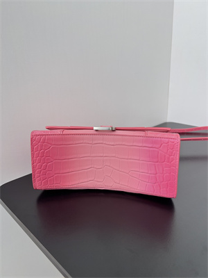 Women’s Hourglass Small Handbag Crocodile Embossed In Gradient Pink