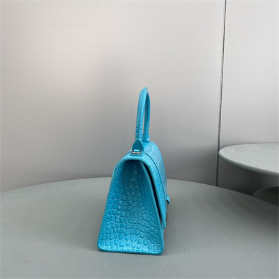 Women’s Hourglass Small Handbag Crocodile Embossed In Blue