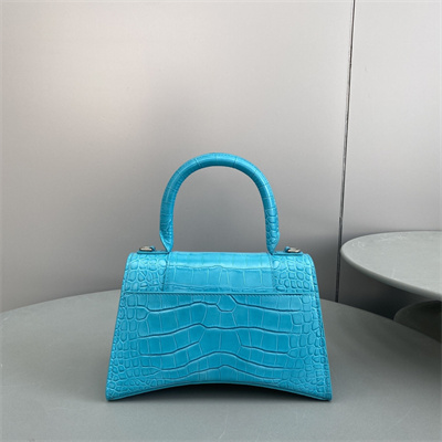 Women’s Hourglass Small Handbag Crocodile Embossed In Blue
