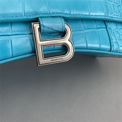 Women’s Hourglass Small Handbag Crocodile Embossed In Blue