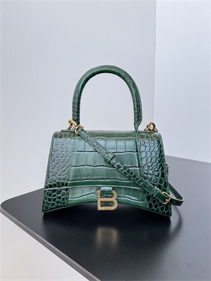 Women’s Hourglass Small Handbag Crocodile Embossed In Dk Green