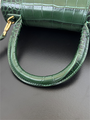 Women’s Hourglass Small Handbag Crocodile Embossed In Dk Green