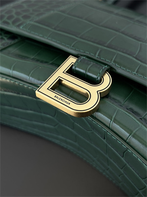 Women’s Hourglass Small Handbag Crocodile Embossed In Dk Green