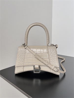 Women’s Hourglass Small Handbag Crocodile Embossed In Lt Beige