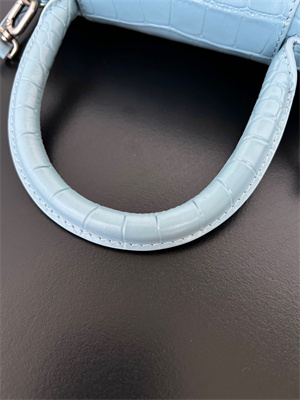 Women’s Hourglass Small Handbag Crocodile Embossed In Lt Blue