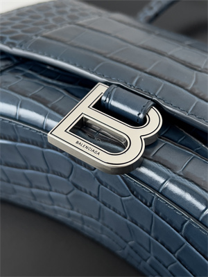 Women’s Hourglass Small Handbag Crocodile Embossed In Navy