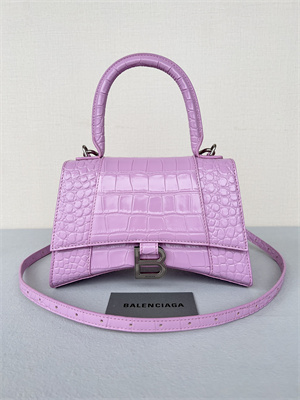 Women’s Hourglass Small Handbag Crocodile Embossed In Lt Purple