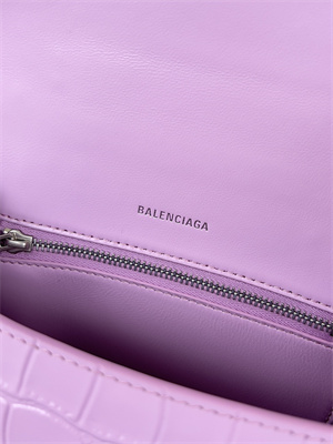 Women’s Hourglass Small Handbag Crocodile Embossed In Lt Purple