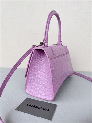 Women’s Hourglass Small Handbag Crocodile Embossed In Lt Purple
