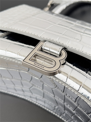 Women’s Hourglass Small Handbag Crocodile Embossed In Silver