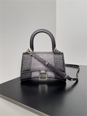 Women’s Hourglass XS Handbag Crocodile Embossed In Gradient Grey-Silver