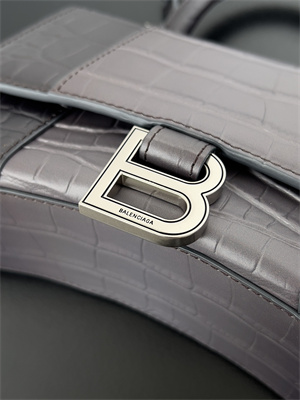 Women’s Hourglass XS Handbag Crocodile Embossed In Gradient Grey-Silver