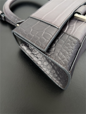 Women’s Hourglass XS Handbag Crocodile Embossed In Gradient Grey-Silver