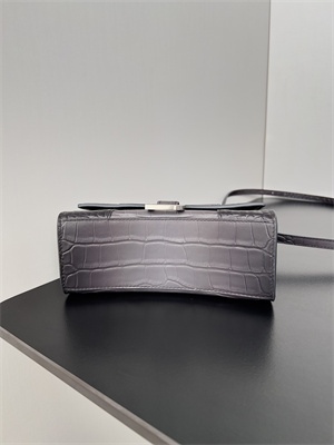 Women’s Hourglass XS Handbag Crocodile Embossed In Gradient Grey-Silver