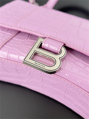 Women’s Hourglass XS Handbag Crocodile Embossed In Lt Purple-Silver