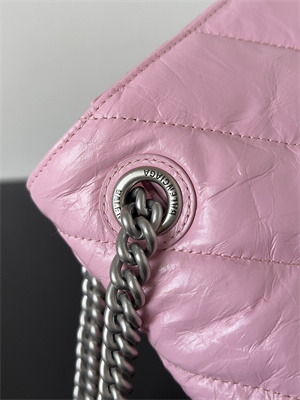 Women’s CRUSH Medium Chain Bag Quilted In Pink Crushed Calfskin