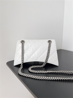 Women’s CRUSH Small Chain Bag Quilted In White Crushed Calfskin