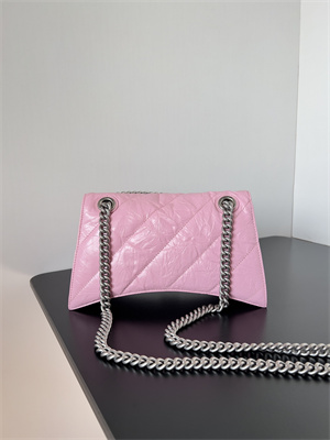 Women’s CRUSH Small Chain Bag Quilted In Pink Crushed Calfskin