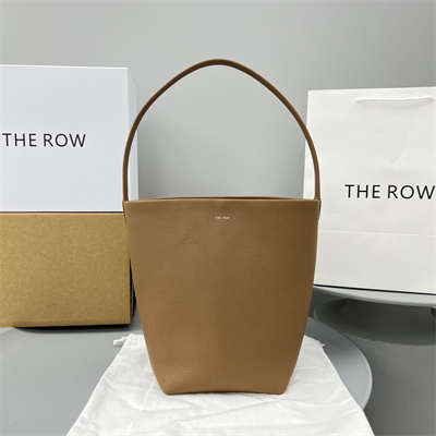 T*e R0w park n/s medium tote bag grained calfskin brown color