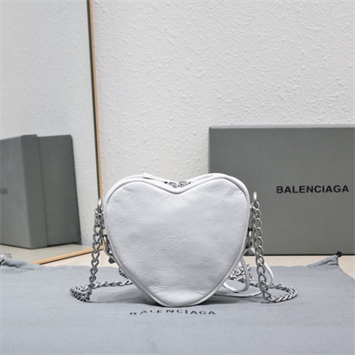 Women’s Le Cagole Heart Mini Bag In Arena Lambskin White Color