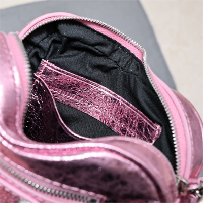 Women’s Le Cagole Heart Mini Bag In Metallized Arena Lambskin Pink Color