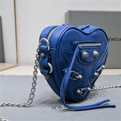 Women’s Le Cagole Heart Mini Bag In Arena Lambskin Blue Color