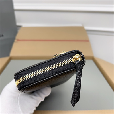 Le Cagole Continental Zippy Wallet In Goatskin Black Color